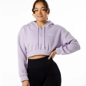 Alphalete Lavender Capital Cropped Hoodie